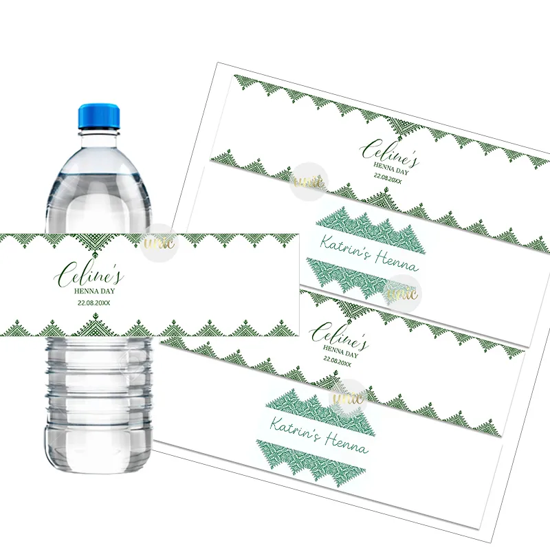 Personalized Henna Day Water Bottle white labels - Self-Adhesive Candy Wrap Stickers for Bridal Shower Decor, Bachelorette Party, and More personalized-henna-day-water-bottle-white-labels-self-adhesive-candy-wrap-stickers-for-bridal-shower-decor-bachelorette-party-and-more