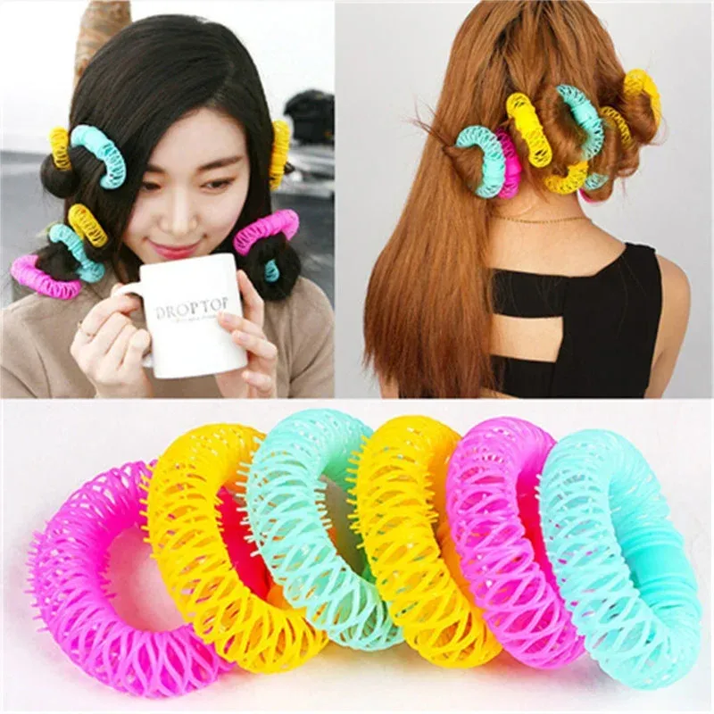 Hair Curlers 8pcs Magic Spiral Curlers DIY Heatless Hair Roller Set for Soft Defined Curls No Heat Styling Tool for Long and Medium Hair Pink
