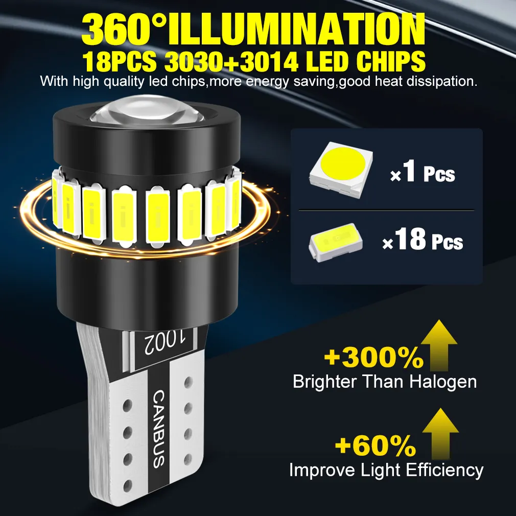 thumbnail image 2 of T10 18 SMD 5050 LED Interior Dome/Map Light Bulb – 12V White, 5000K-6500K By Speed Daddy 2 of 6