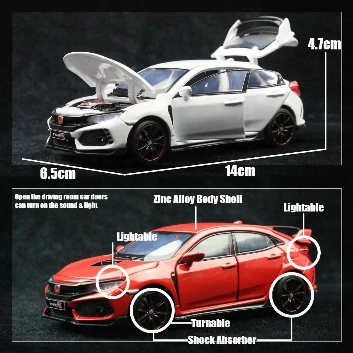 1 32 Honda Civic R Type Diecast Mitsubishi Lancer With Pull Back Doors Open Sound And Light Perfect Childrens Toy And Collection Gift For Boys T240530 From Qiuti15 3.7 DHgate.Com