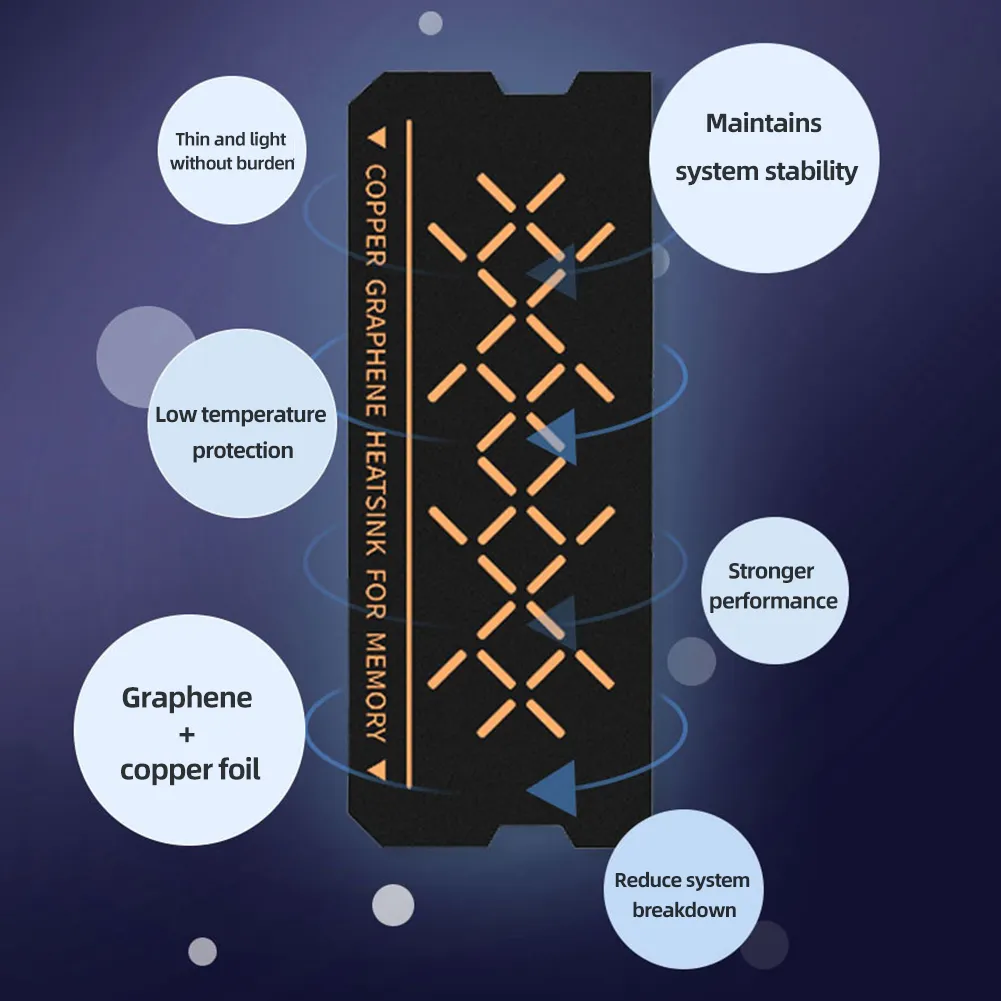 Graphene Radiator Dual-Layer M.2 SSD thermal sink with Graphene and Copper Foil Design ...