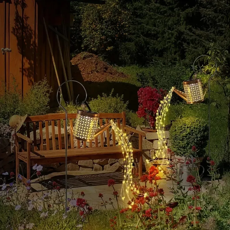 Solar Watering Can Lights LED Outdoor Metal Waterproof Hanging Lantern String Lights For Garden Lawn Pathway Yard Decorations From Ddmyhome 19.22 DHgate.Com
