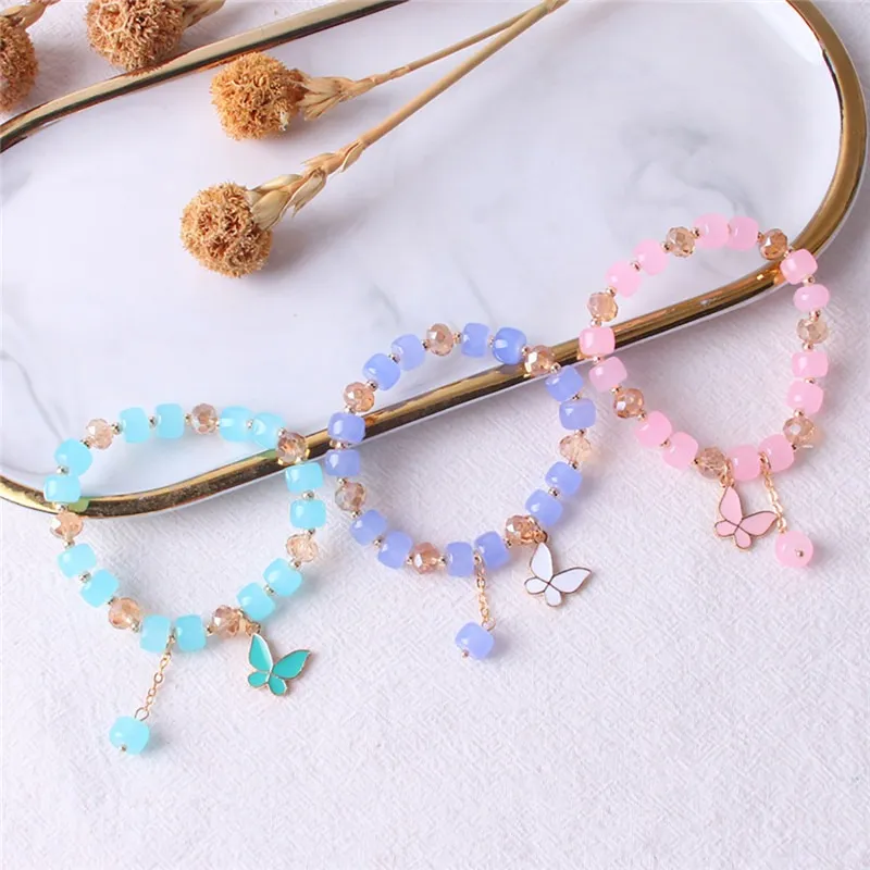 Natural Stone Heart Charm Bracelets String Braided Macrame Braclets Ja