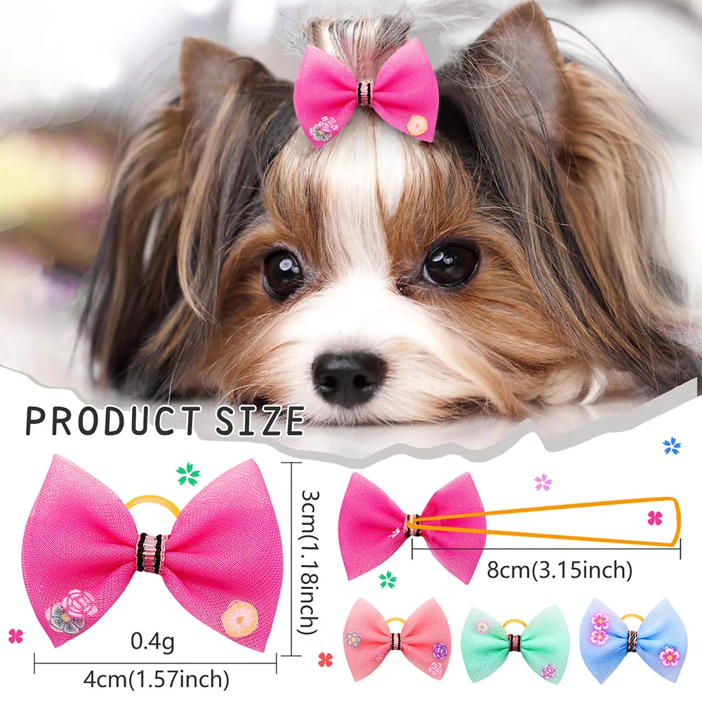 Wholesale Lace Flower Pet Dog Hair Bows For Small Dogs Girls Rubber Band Bows Pet Grooming Accessories At Only 11.69 DHgate.Com
