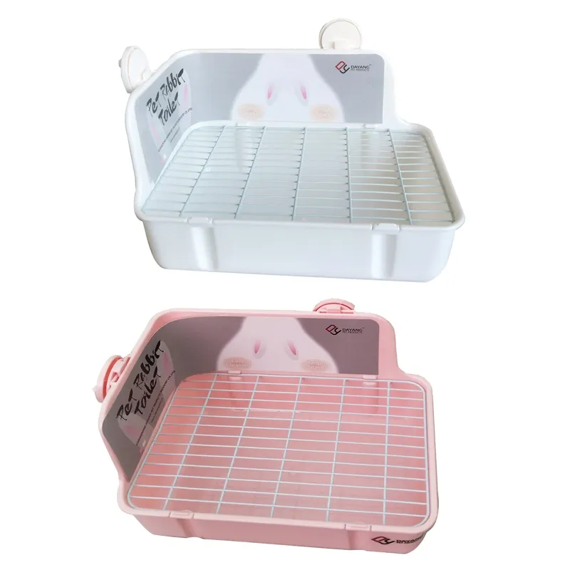 Save Big on Bulk Rabbit Corner Litter Box Rabbit Litter Box Corner Toilet:  Small Animal Potty Trainer, Triangular Design, Durable Plastic, Easy Clean,  - Main Image