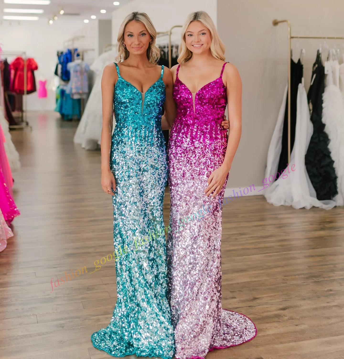 Ombre sequin gown cheap