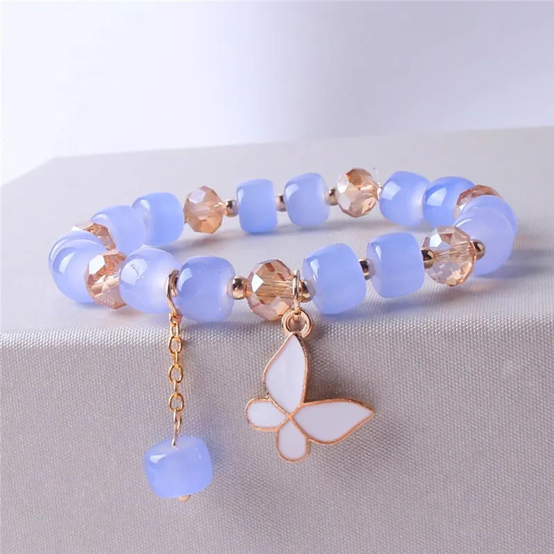 Daisy Beads Bracelet With Candy Gum Butterfly Crystals Aesthetic Butterfly Charm Bracelet For Women Girls And Students Y2K Jewelry From Ddmylucky 11.23 DHgate.Com