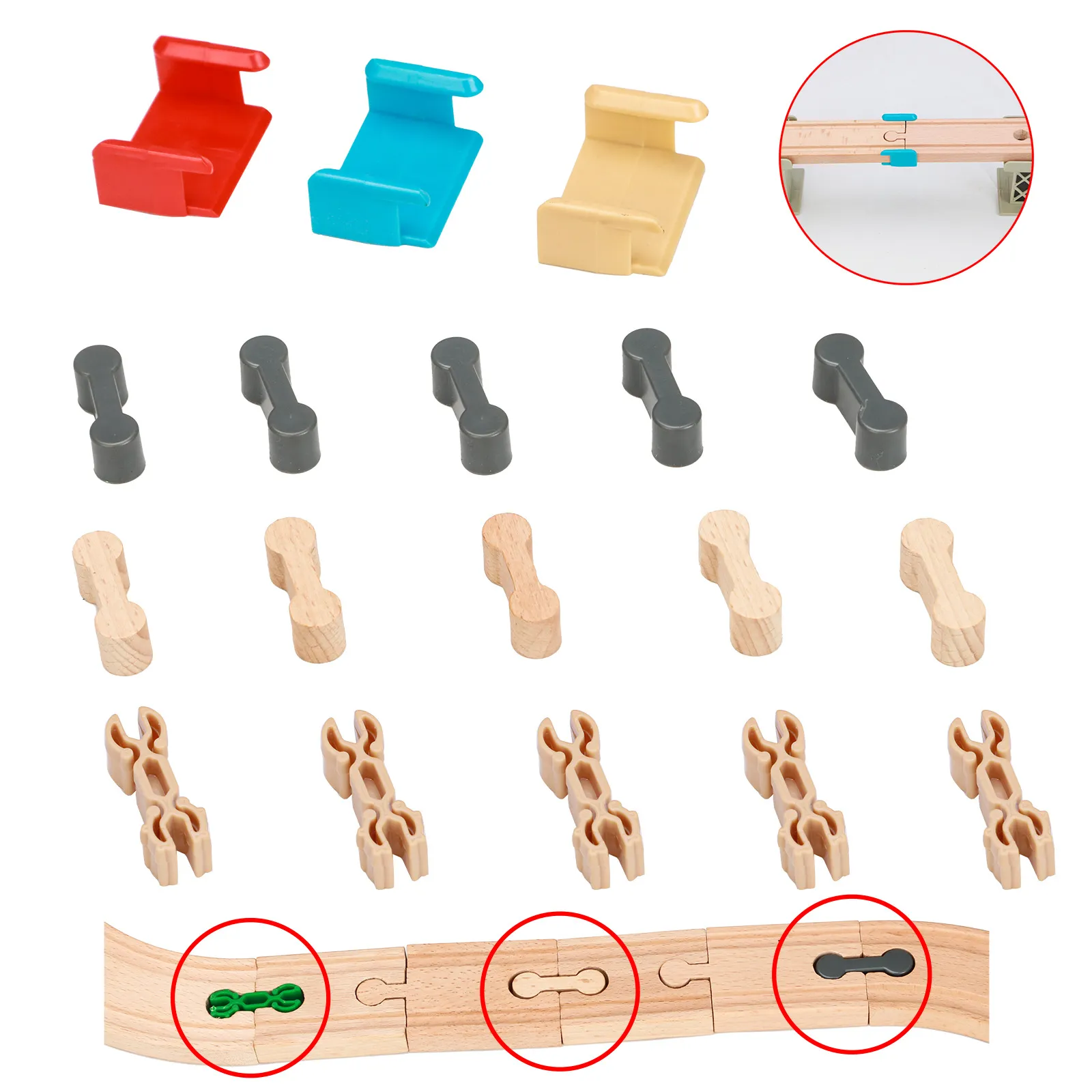Set Of 5 Bulk Train Track Yazaki Connectors With Wooden Buckle For Track Scene Benefit From Homemarket11 1.54 DHgate.Com