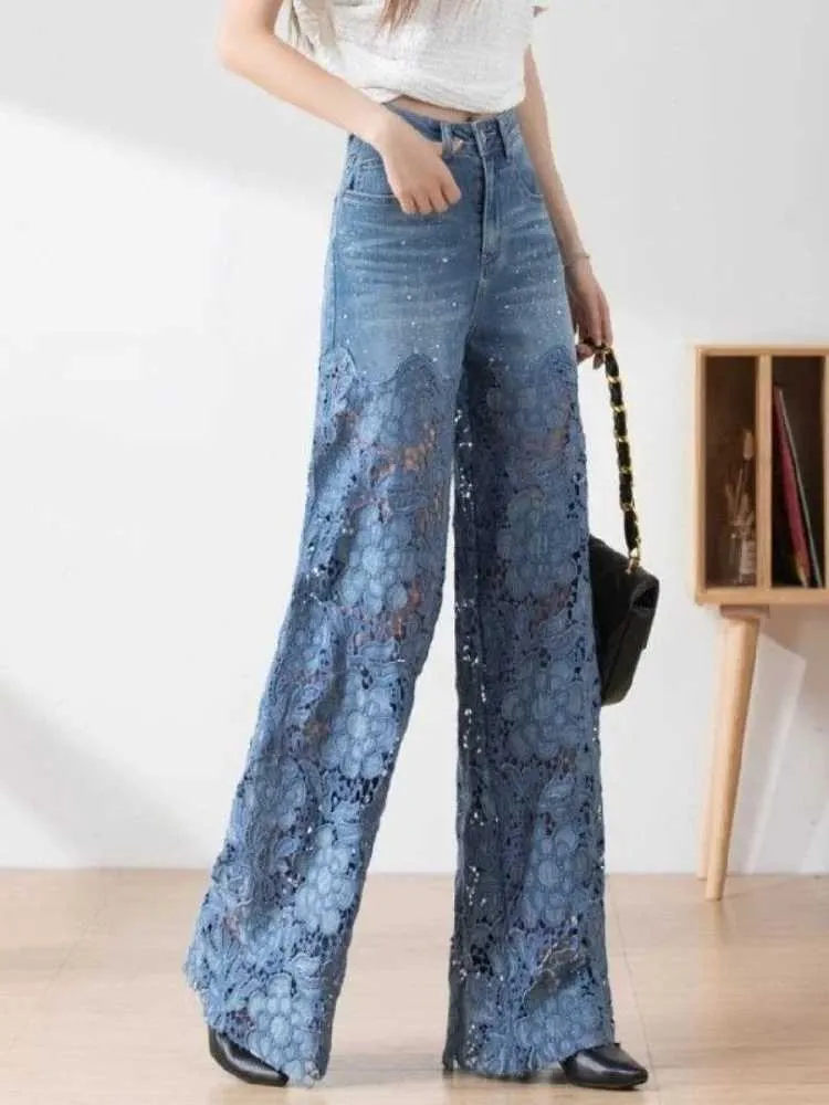 Wide Leg Jeans Spring 2019 Jean Trends High-Waisted Openwork