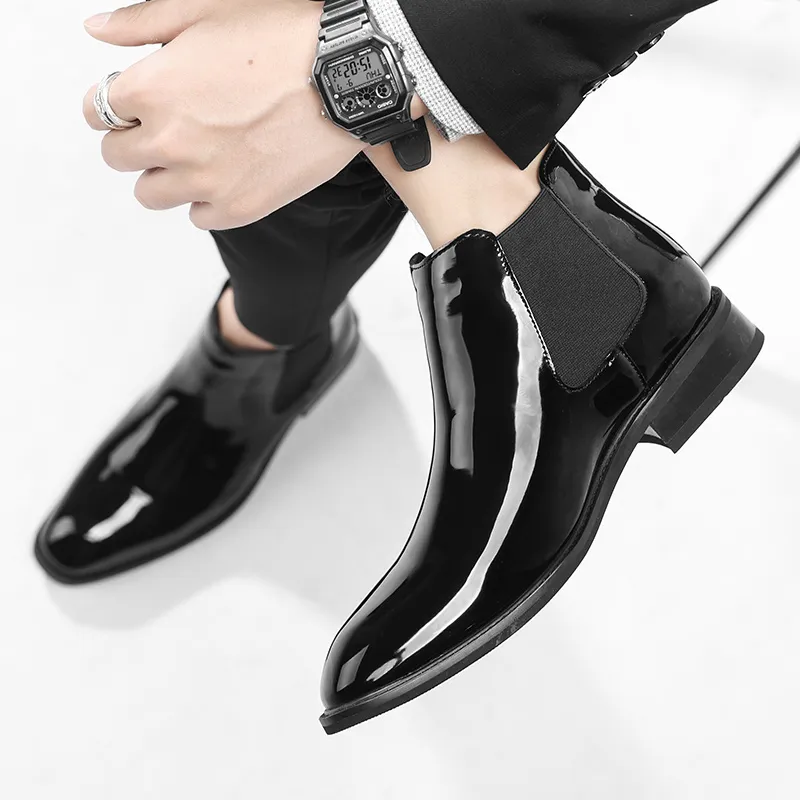 Patent leather chelsea boots mens online