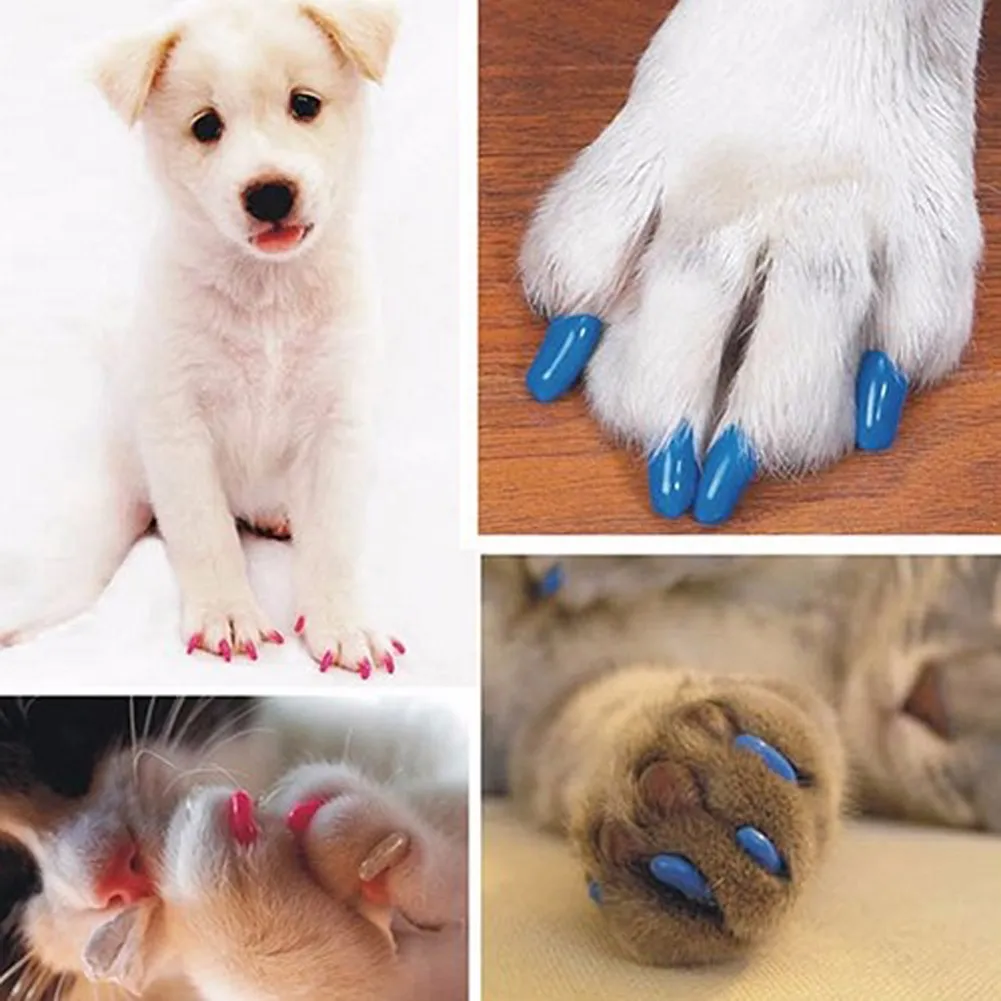 Dog Nail Polish DSSY 400 Pieces Cat Nail Caps, Soft Pet Cat