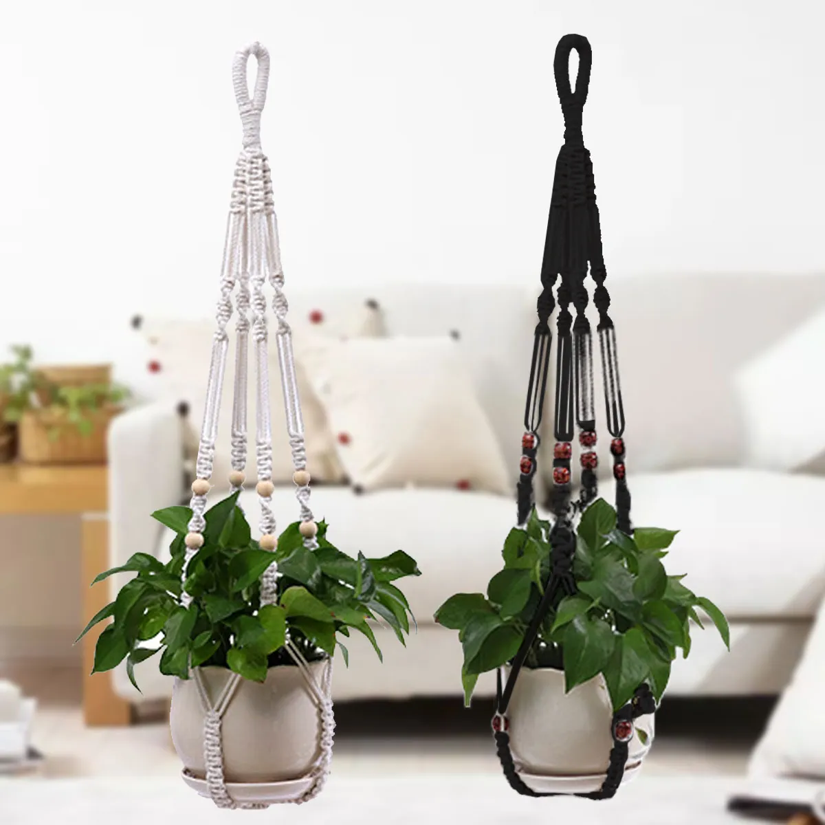 Handmade Hanging Flower Pot Net Bag Rope Holder Cotton and Wood Plant Hanger  Basket for Home Balcony Decoration from Dhgate Pruning pliers - price 74.6