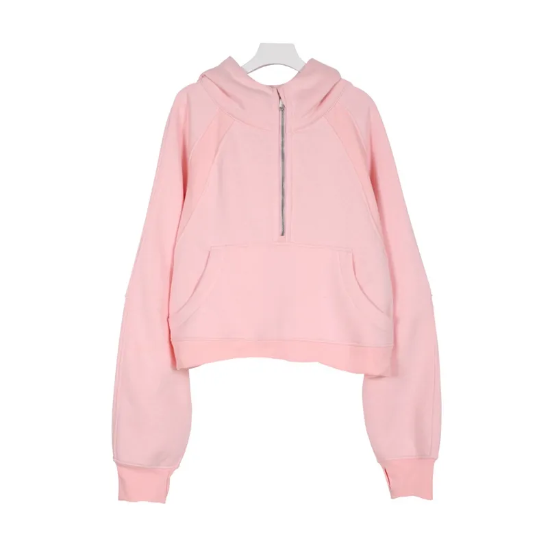 Felpa Di Mezza Zip In Pile Femminile Manica Lunga Buco Del Pollice Tasche Asciutto Rapido Yoga Sportivo Athleisure Casual Viaggio Allaperto Da 30 07 DHgate