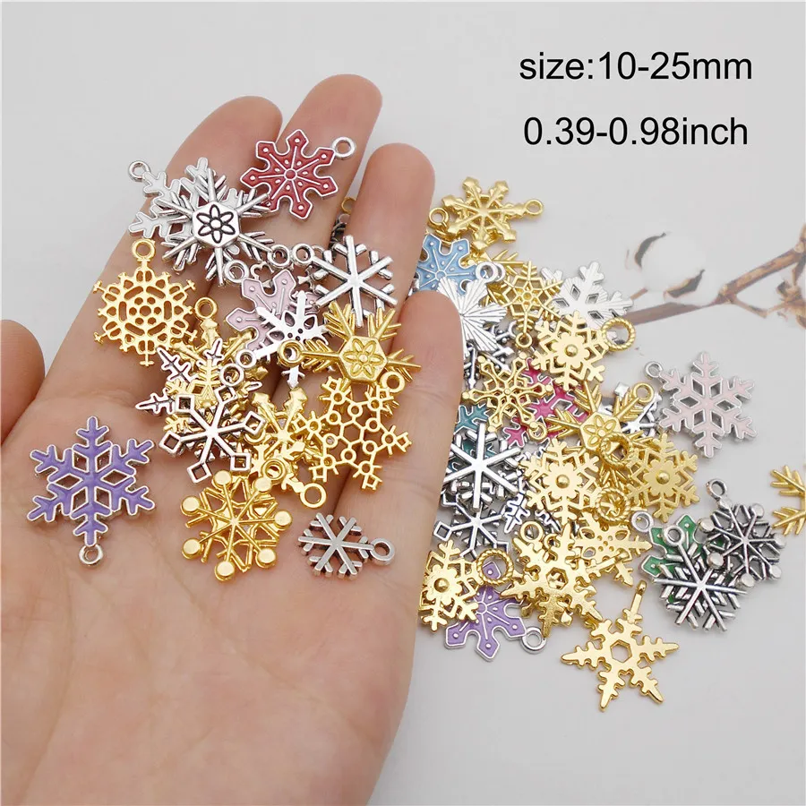 Snowflake charms for jewelry making best sale
