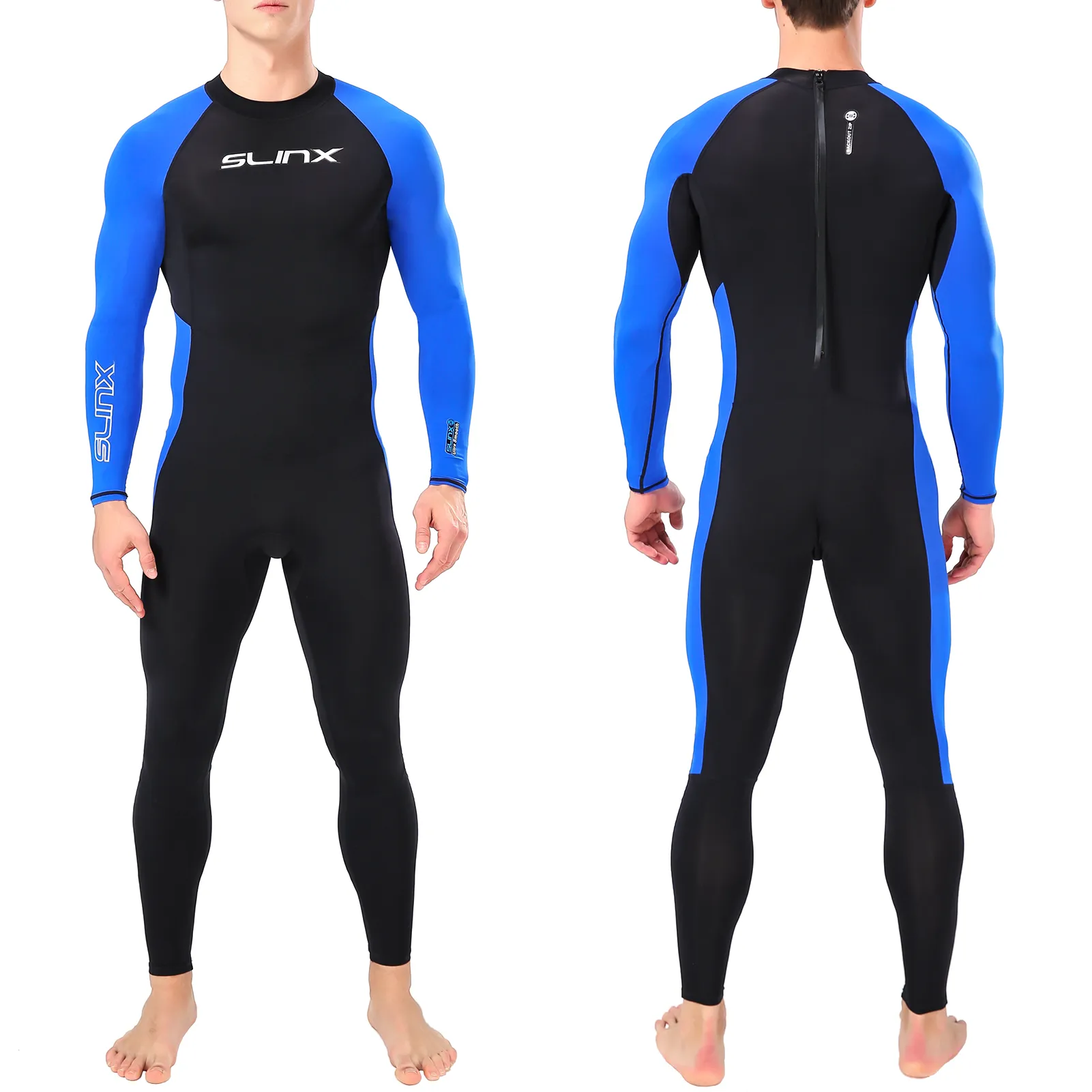 Mens Full Body Swimsuit Long Sleeve Neoprene Diving Suit for
