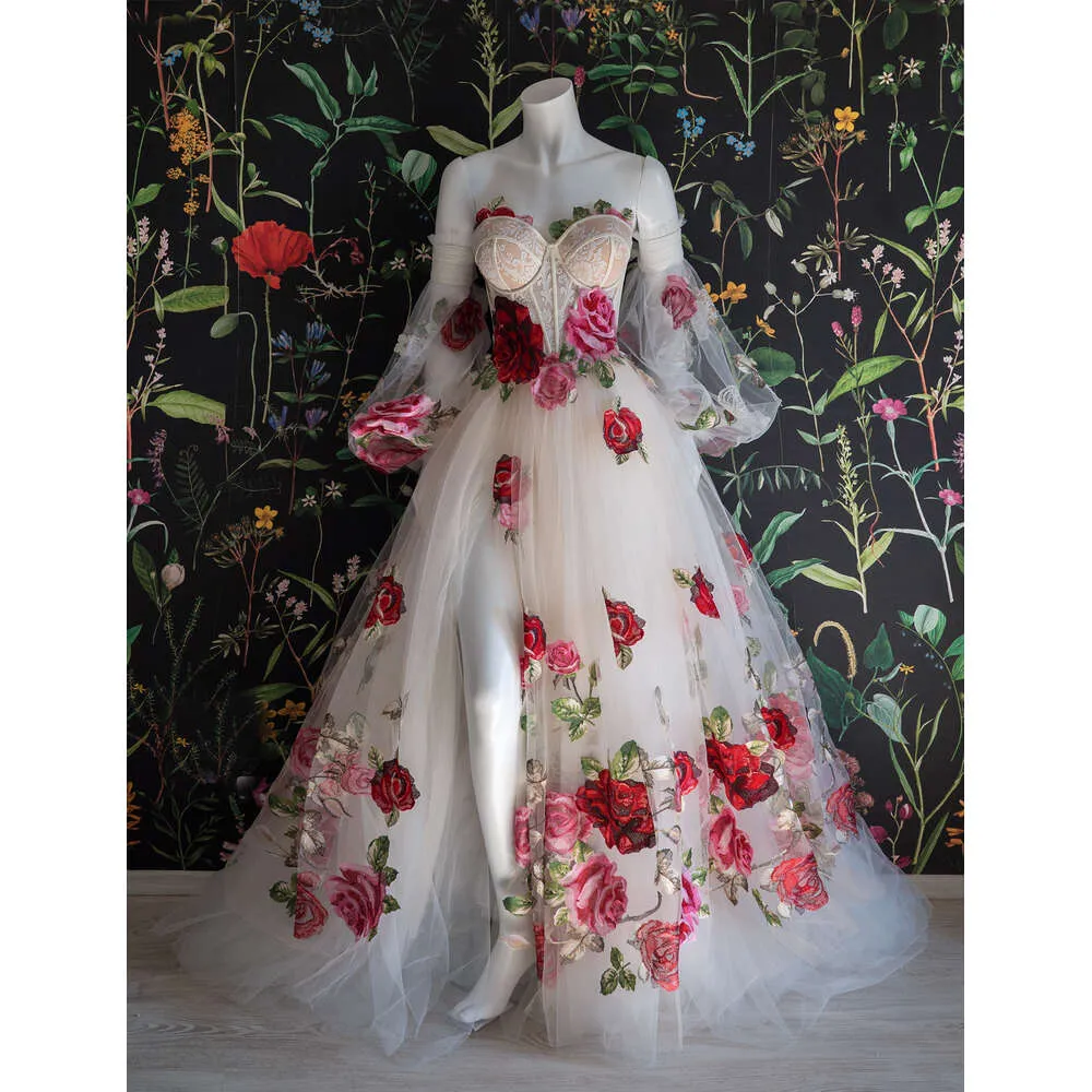 Rose embroidery dress cheap