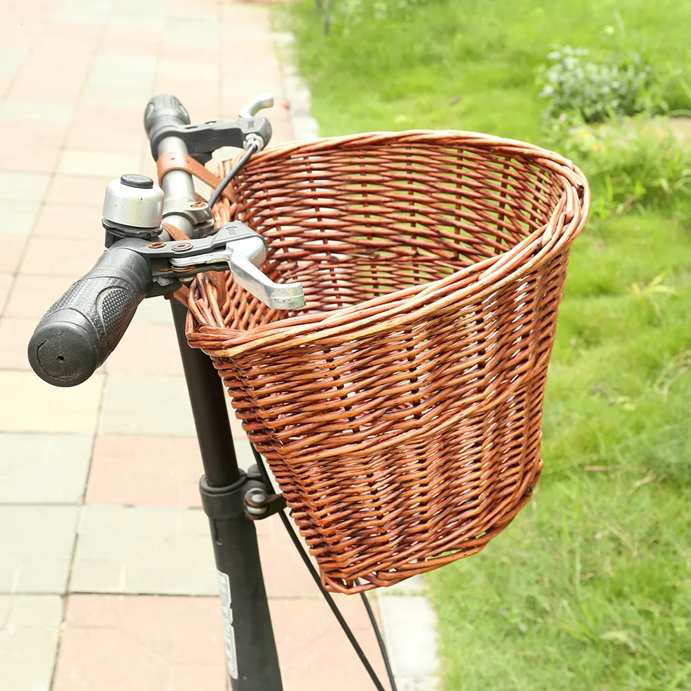 Multi Functional Rattan Brown Basket For Bike Front Pannier Bag For Scooter Handlebar Storage And Cycling Accessories From Homepro14 72.78 DHgate.Com