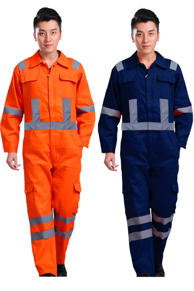 Wholesale Hi Vis Overalls For Men 2024 Work Uniforms With Reflective Safety Tapes Blue Orange Workwear Workshop Overalls From Homepro5 69.44 DHgate.Com