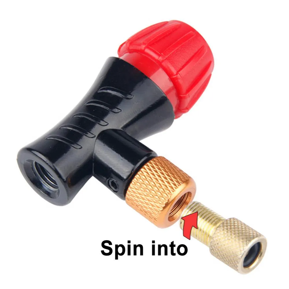 Co2 inflator valve top