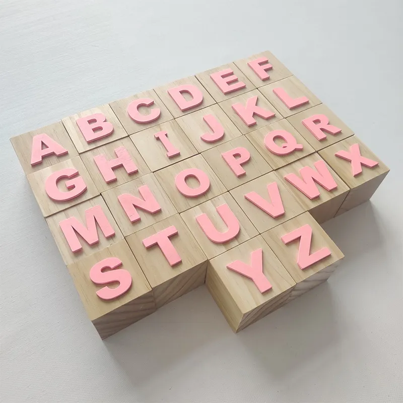 Personalized Wooden Baby Name Cubes Large Letter Blocks for Nursery Decor Learning 2024