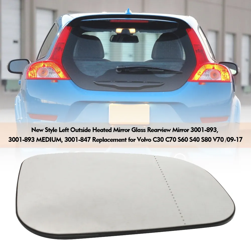 BOOLEE Mirror Glass Left Driver Side Replacement fit for volvo