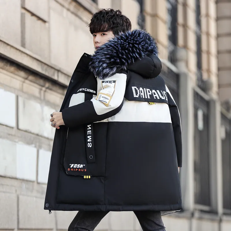 Agrupo De Invierno Con Capucha De Hombre Con Cuello De Piel