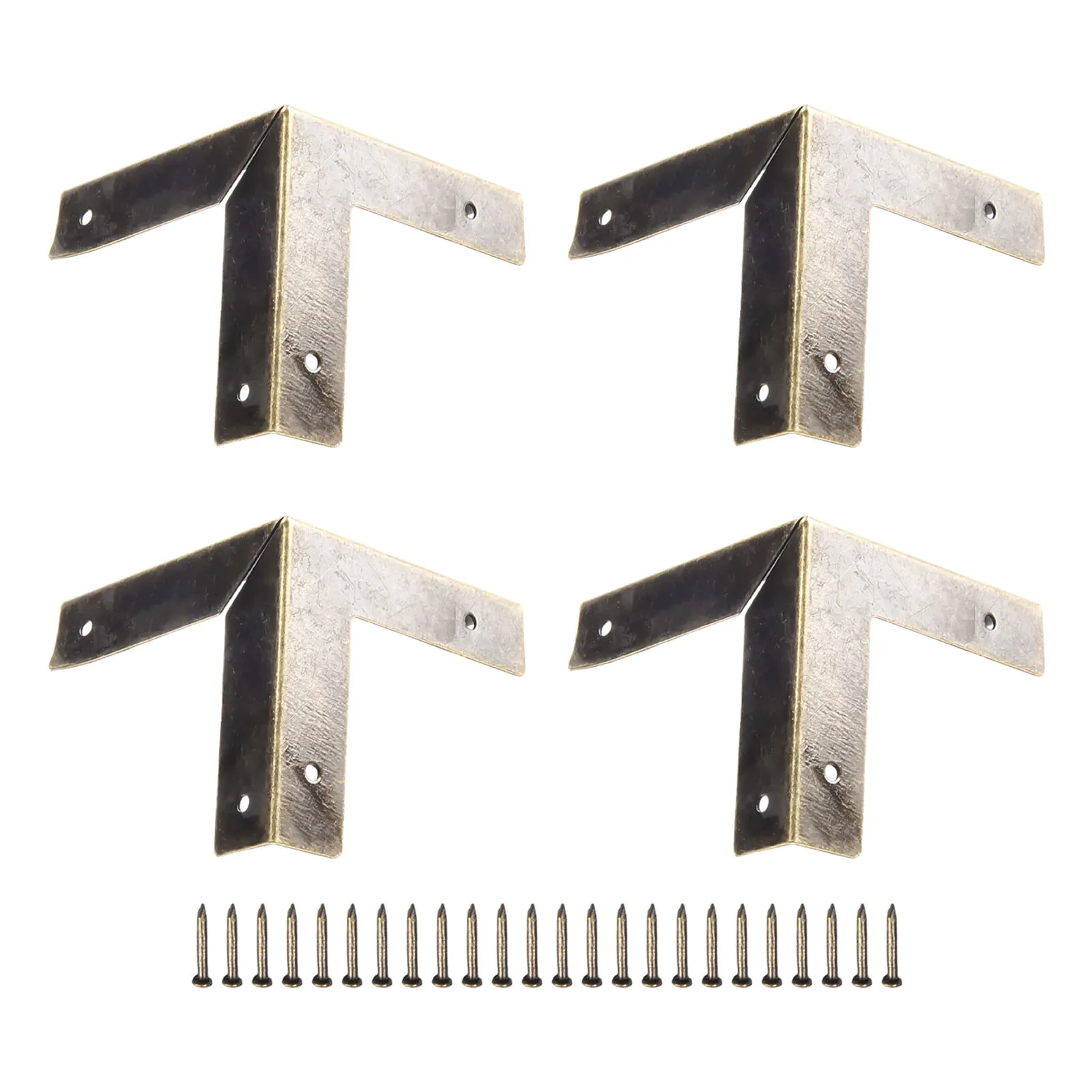 4pcs Corners Furniture Brass Hardware for Cabinet Trunk Jewelry Box