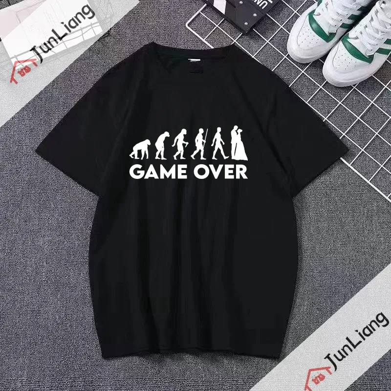 Game Over Wedding Groom Bachelor T-Shirt Funny Evolution Game Over Wedding Groom Bachelor T-Shirt Funny Evolution