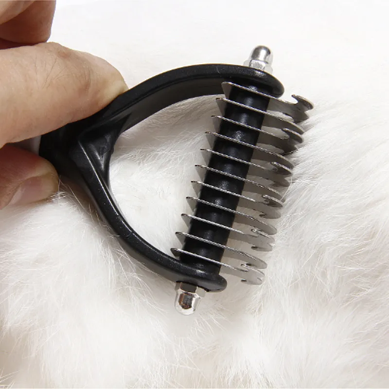 Pet Grooming Comb - Professional Undercoat Rake for Long-Haired Dogs ...