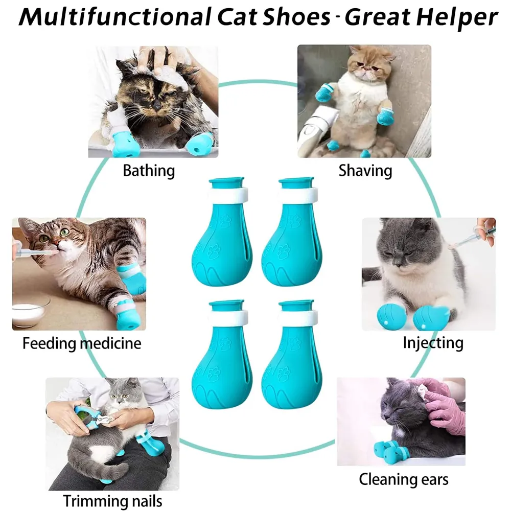 Adjustable Silicone Cat Shoes For Anti Scratch Grooming And Bath With Claw Protector Cover And Cut Cutex Nail Polish Remover From Quanyuanfacai Wholesale 15.07 DHgate.Com