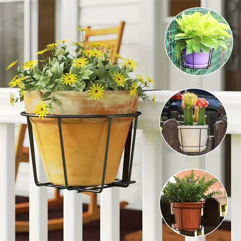 Metal Hanging Railing indoor planter for Outdoor...