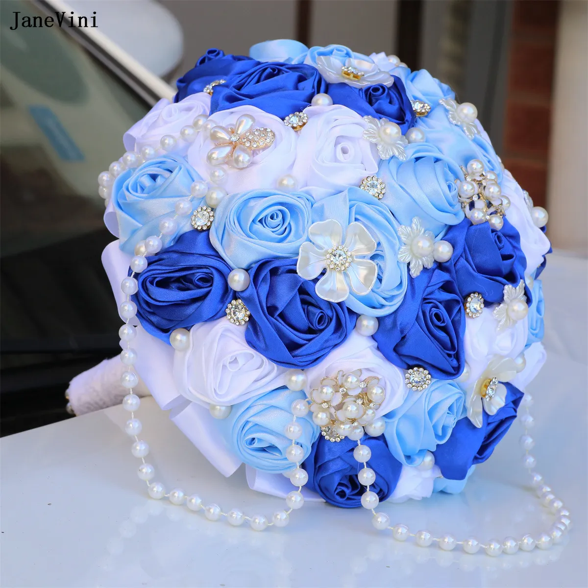 Royal Blue And White Wedding Bouquets