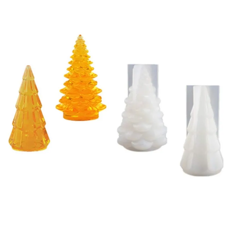 3D Christmas Tree Silicone Molds - Heart Pine Cone Shapes For Candles, Soap, Resin Crafts