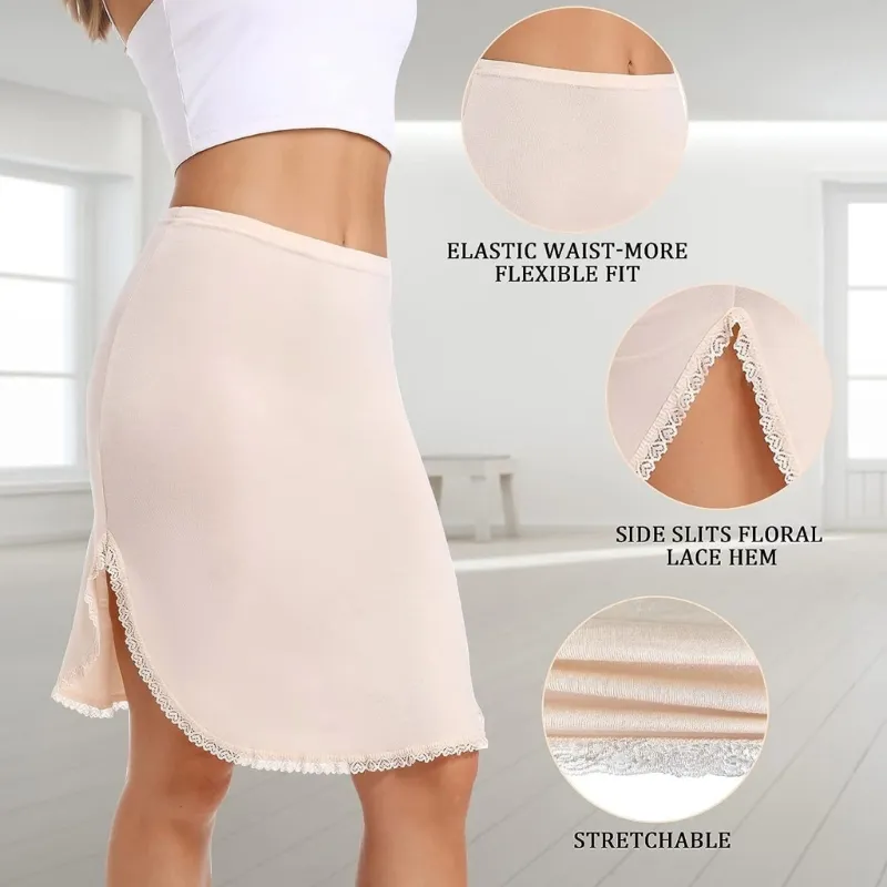 Half Slips for Under Dresses with Side Slit Lace Decoration for Women Knee-Length Petticoat Waist Slip from Dhgate Running Sets - price 7.91 Half Slips for Under Dresses with Side Slit Lace Decoration for Women Knee-Length Petticoat Waist Slip from Dhgate Running Sets - price 7.91