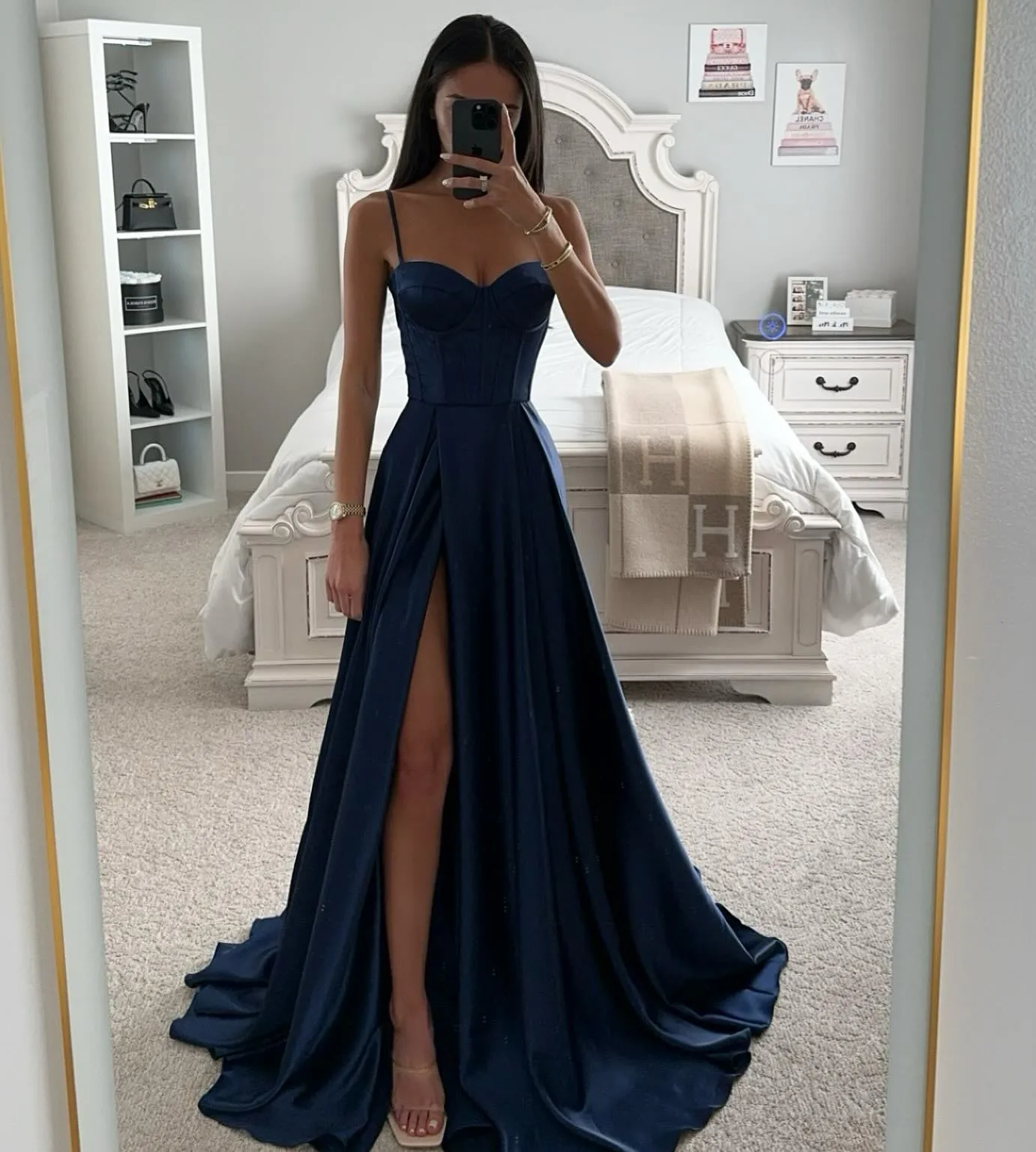 Dark navy blue prom dress hotsell