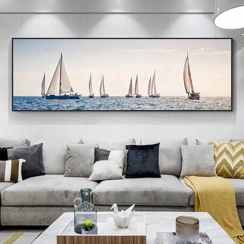 絵画 Riverocean DHgate.com:Canvas Wall Art Decor - Coastal Sailboat Serenity