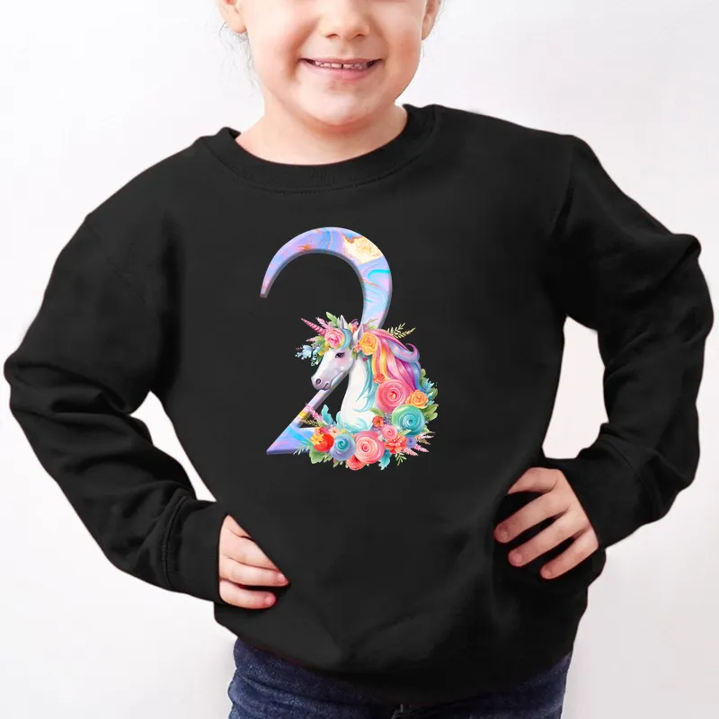 Unicorn 10 Birthday Kids Spring Hoodie Dream Wild Unicorn Girls - Main Image