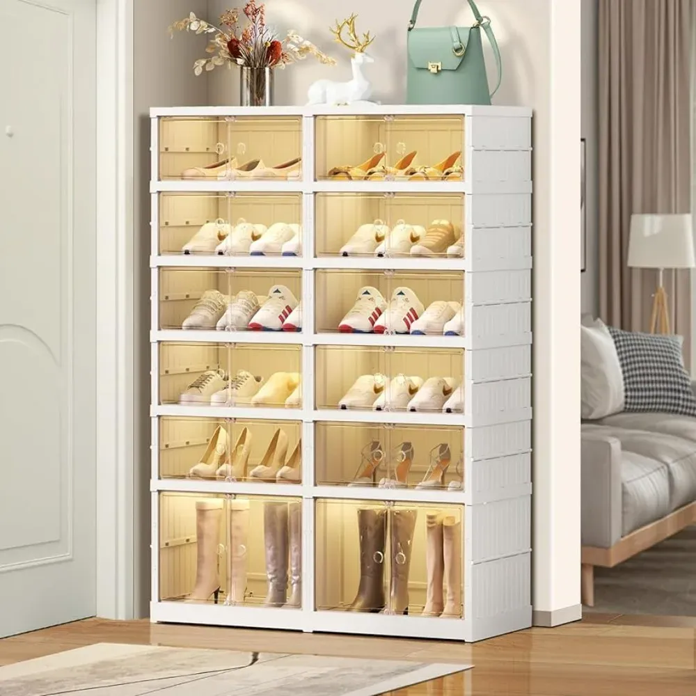 Foldable 6 Tier Shoe Rack Organizer Closet 12 Of Clear Plastic Collapsible Shelf For XL Large Shoes Storage Rooms Near Me Cabinet From Homepro14 141.86 DHgate.Com