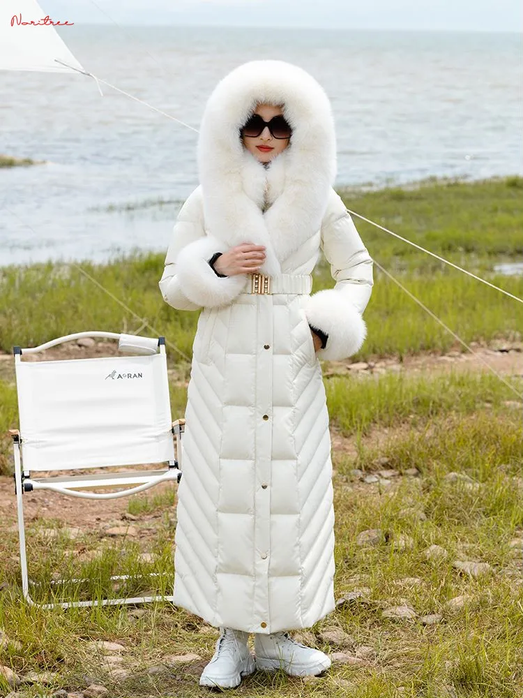 S 3XL Winter Fake Two Pieces Super Longer Down Coat Female Thicker