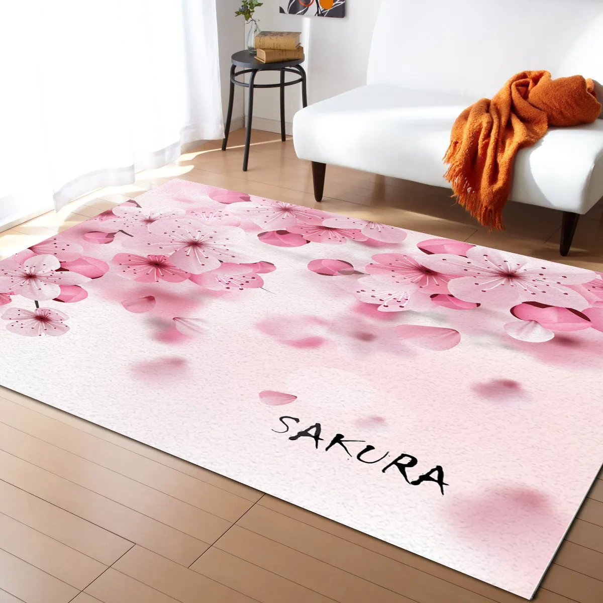 Cherry Blossom Sakura Pink Flower Carpet For Living Room