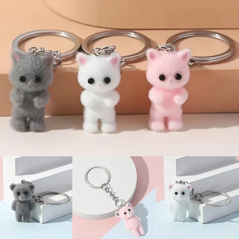SHTALHST Y2K Bow Cat Keychain - Cute Kawaii Cat Keyring Charm Gift For Girls & Women, Grey - View #5