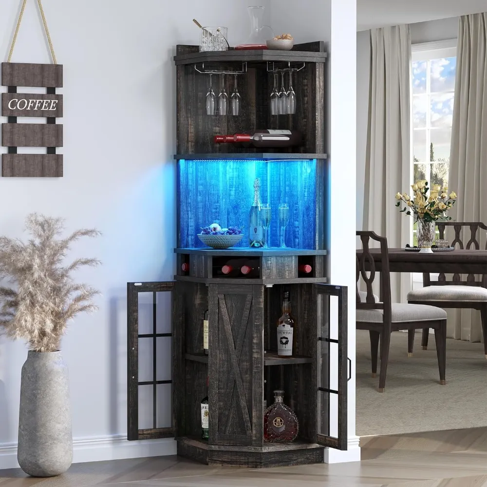 Light up bar cabinet online