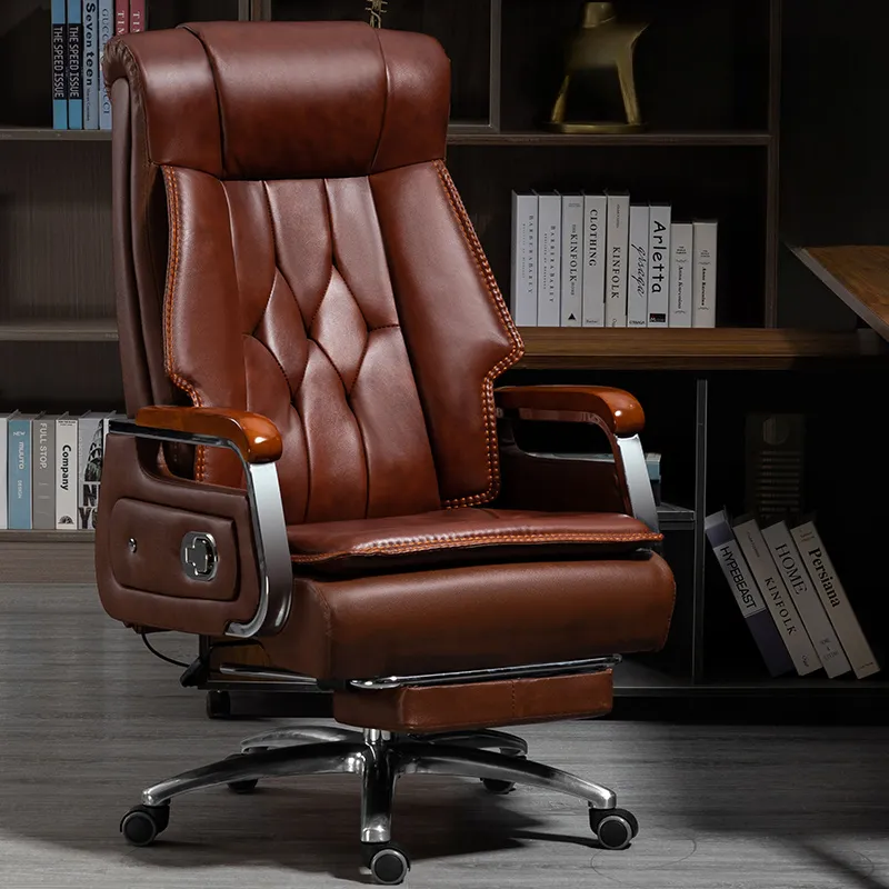 Adjustable Leather Executive Chair: Modern Ergonomic Office