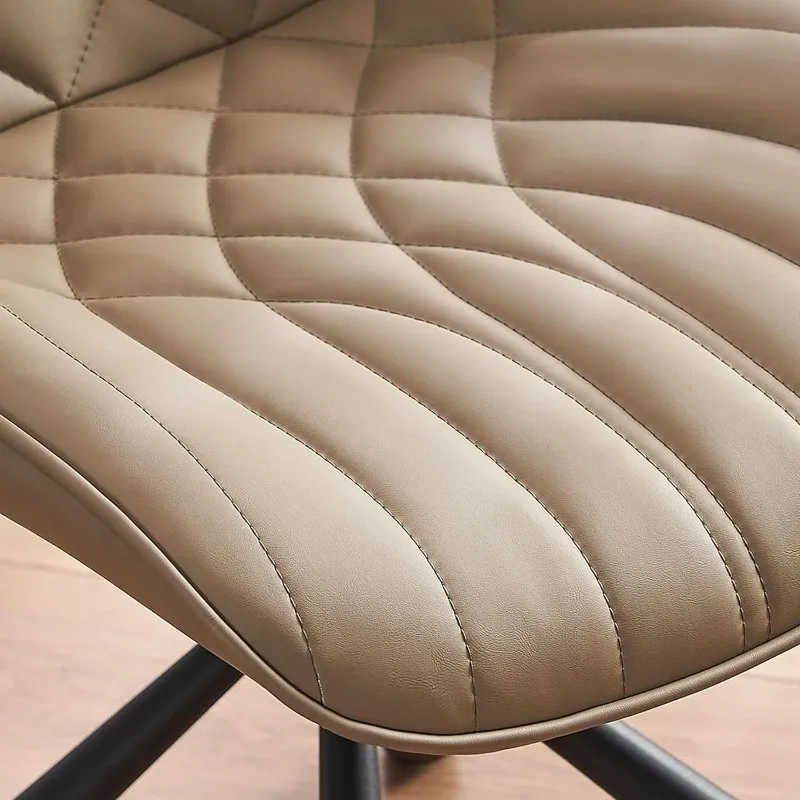 Upholstered Dining Chairs Set Of 4 Modern - Faux Leather With Thick ...