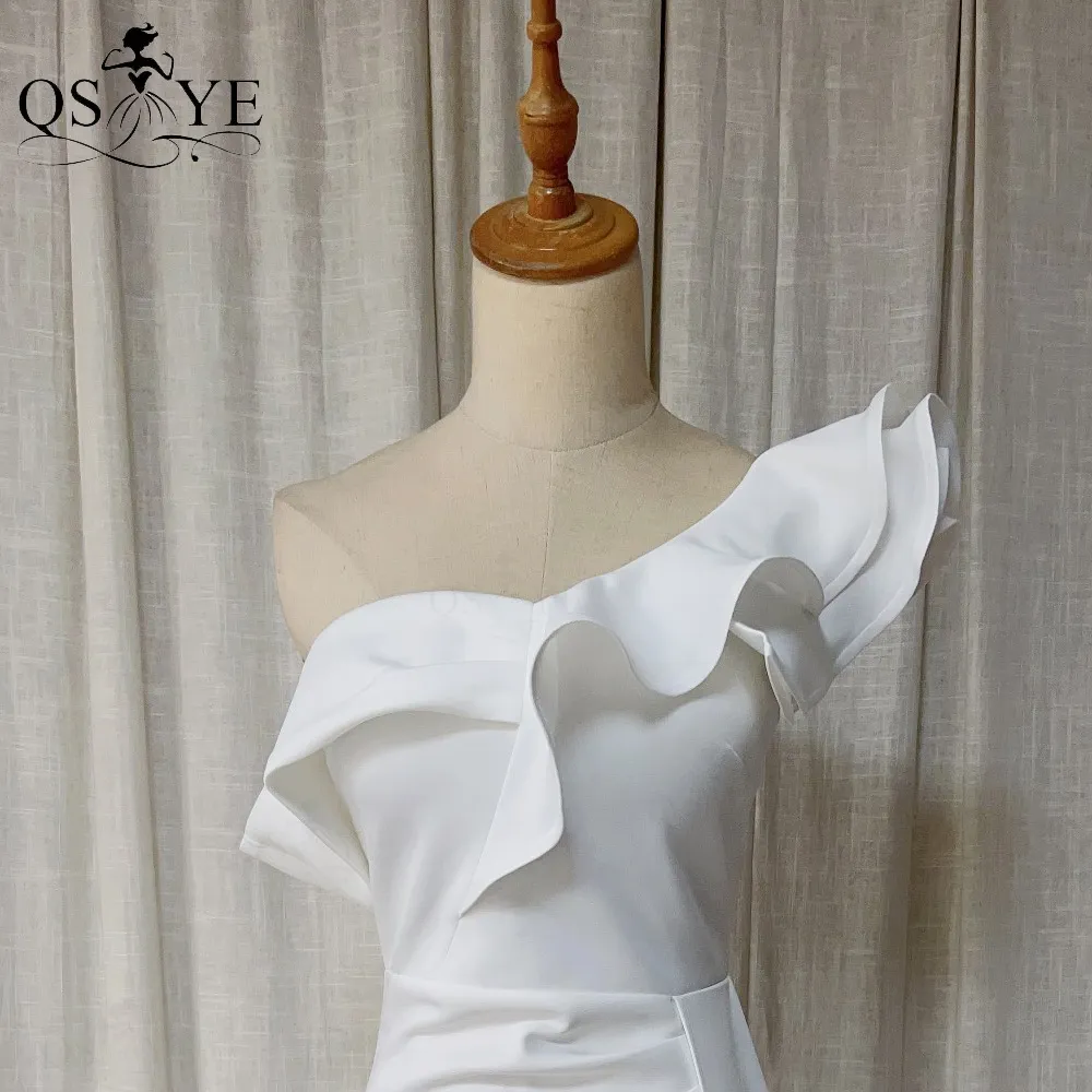 open lace back dress Early Spring 2023 Satin one-shoulder slim-fit high-end mini-tail weddi   GOOD GIRL REBEL