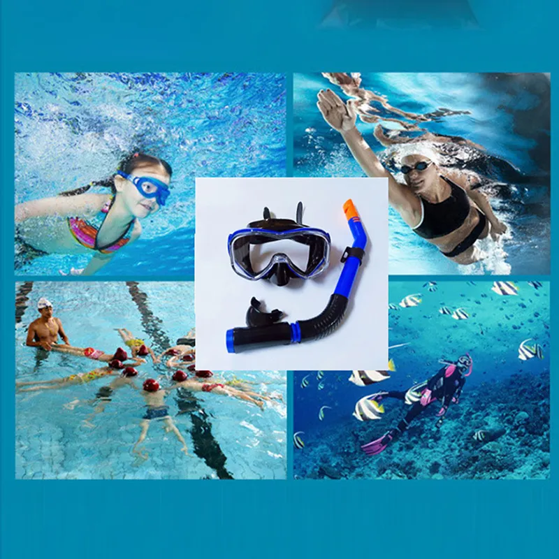 DHgate Full Face Snorkel Mask Anti Fog Dry Top Snorkeling Gear Tempered Glass Dive Set for Adults Sports Outdoors