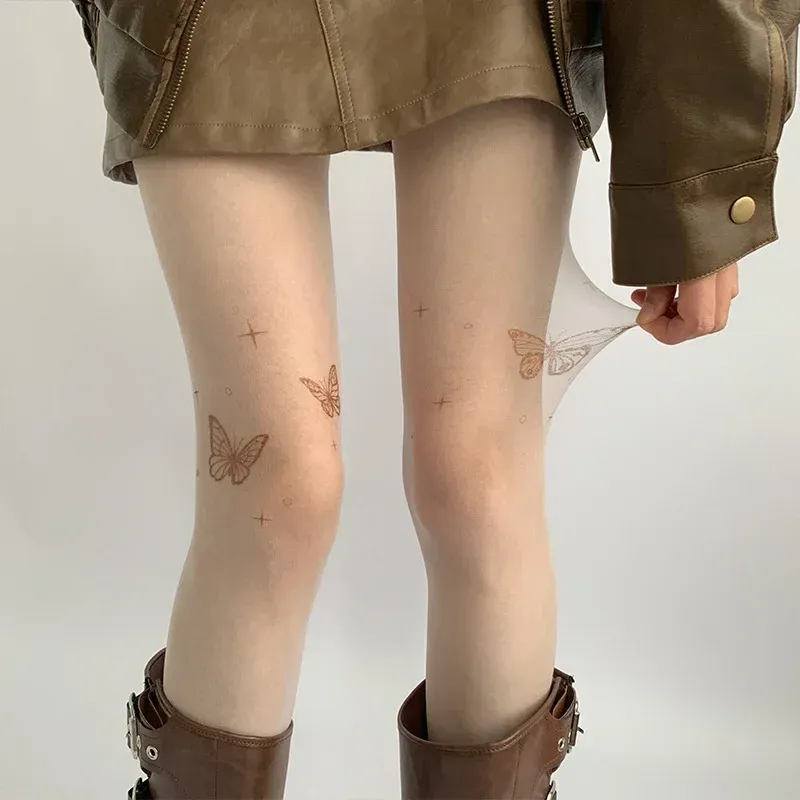 Y2K Butterfly Tattoo Tights Kawaii Cute Thigh High Pantyhose For Women From Homepro18 4.38 DHgate.Com