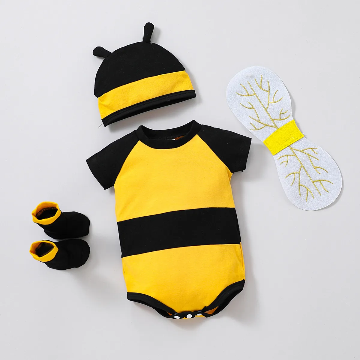 Medium Women Women's Honey Bee Bodysuit Costume, Black/Yellow
