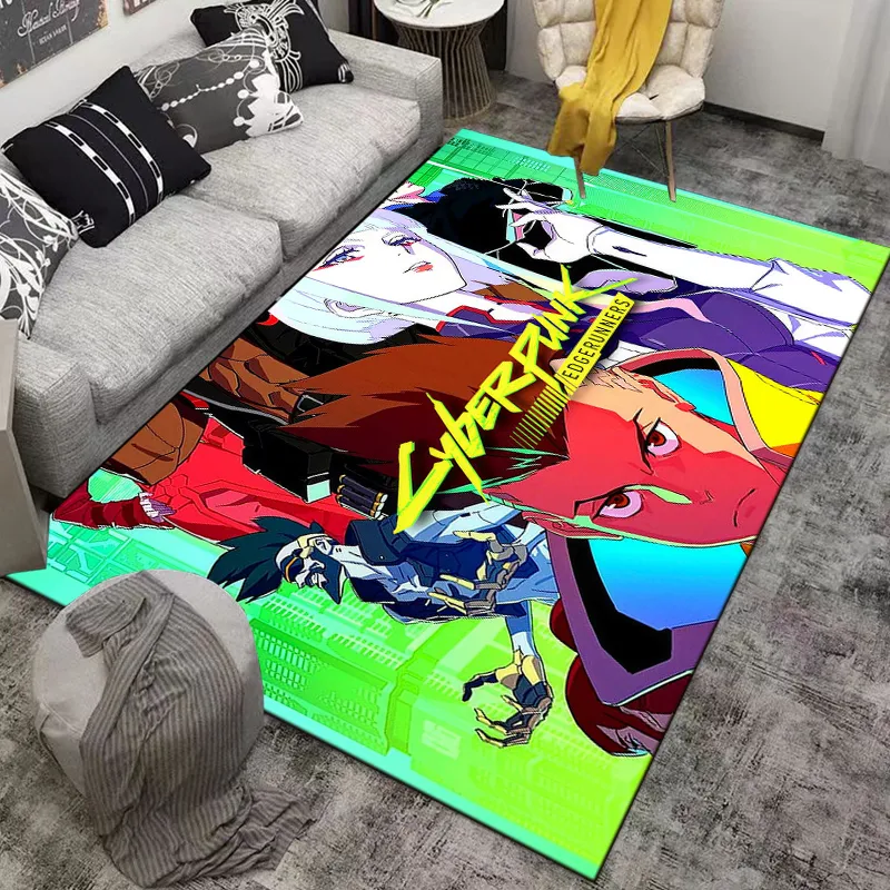 Cyberpunk Rug Texture 15 Size Anime Cyberpunk-Edgerunners Carpet Large Rectangle Area Rug for ...