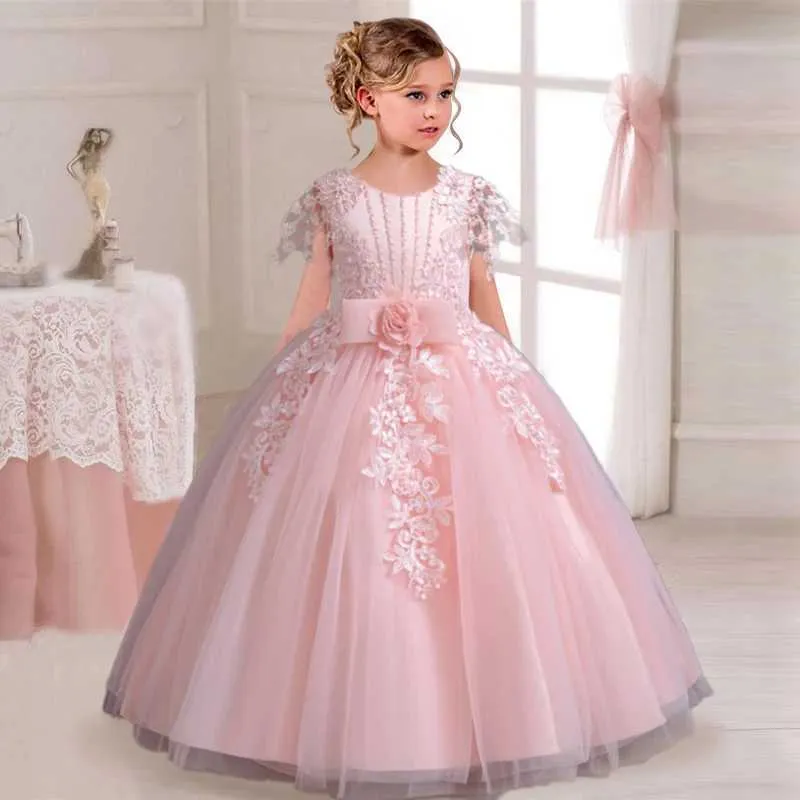DHgate Embroidered Mesh Princess Dresses for Girls Elegant Wedding Prom Party Dresses for 4 12 Year Olds Baby Kids Maternity